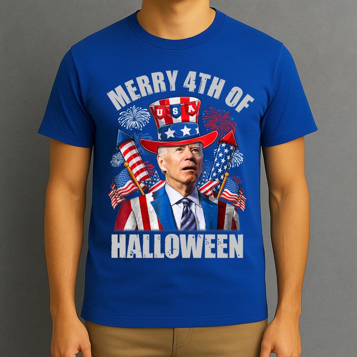 Merry 4th Of Halloween Joe Biden Confused 4th Of July 2024 Gift T-Shirt