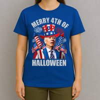 Merry 4th Of Halloween Joe Biden Confused 4th Of July 2024 Gift T-Shirt