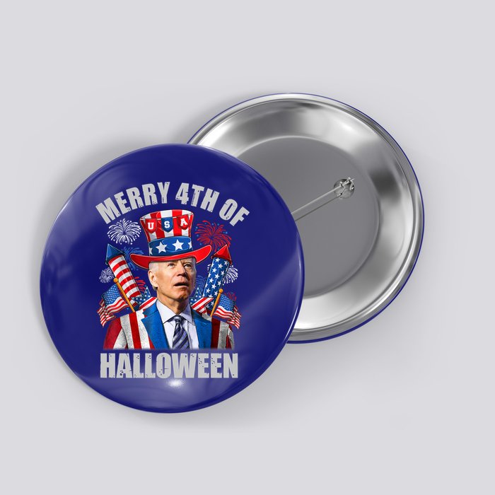 Merry 4th Of Halloween Joe Biden Confused 4th Of July 2024 Gift Button