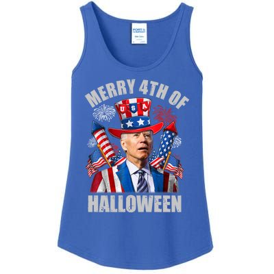 Merry 4th Of Halloween Joe Biden Confused 4th Of July 2024 Gift Ladies Essential Tank