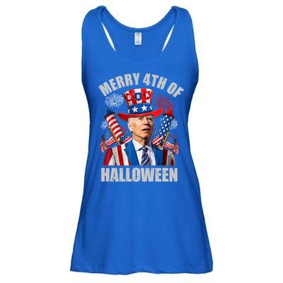 Merry 4th Of Halloween Joe Biden Confused 4th Of July 2024 Gift Ladies Essential Flowy Tank
