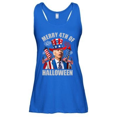 Merry 4th Of Halloween Joe Biden Confused 4th Of July 2024 Gift Ladies Essential Flowy Tank