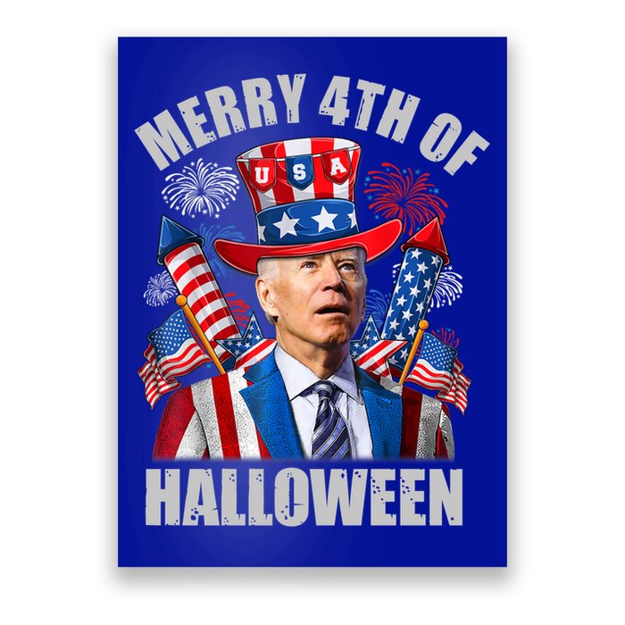 Merry 4th Of Halloween Joe Biden Confused 4th Of July 2024 Gift Poster