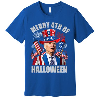 Merry 4th Of Halloween Joe Biden Confused 4th Of July 2024 Gift Premium T-Shirt