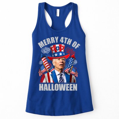 Merry 4th Of Halloween Joe Biden Confused 4th Of July 2024 Gift Womens Tank Top