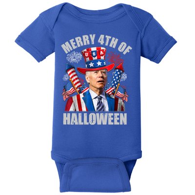 Merry 4th Of Halloween Joe Biden Confused 4th Of July 2024 Gift Baby Bodysuit