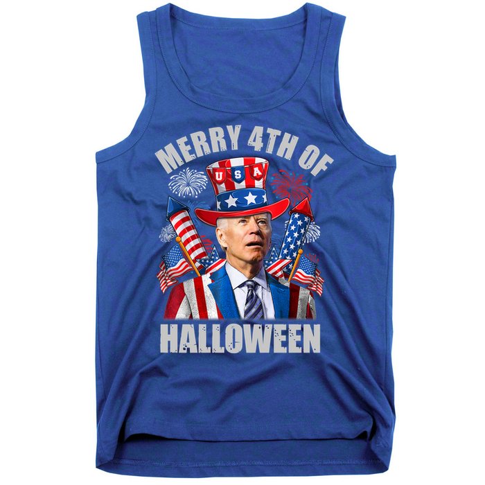 Merry 4th Of Halloween Joe Biden Confused 4th Of July 2024 Gift Tank Top