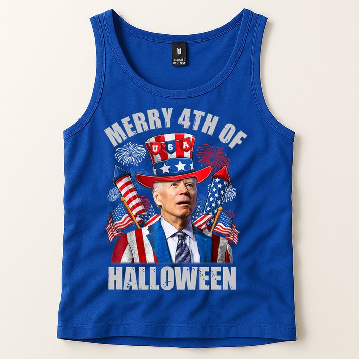 Merry 4th Of Halloween Joe Biden Confused 4th Of July 2024 Gift Tank Top