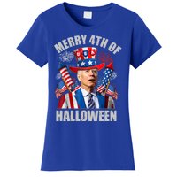 Merry 4th Of Halloween Joe Biden Confused 4th Of July 2024 Gift Women's T-Shirt