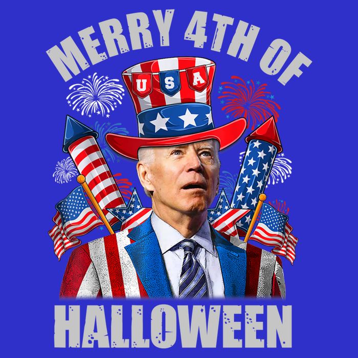 Merry 4th Of Halloween Joe Biden Confused 4th Of July 2024 Gift Zip Tote Bag