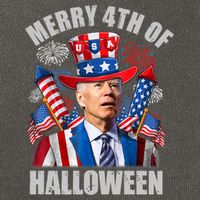 Merry 4th Of Halloween Joe Biden Confused 4th Of July 2024 Gift Cotton Canvas Backpack