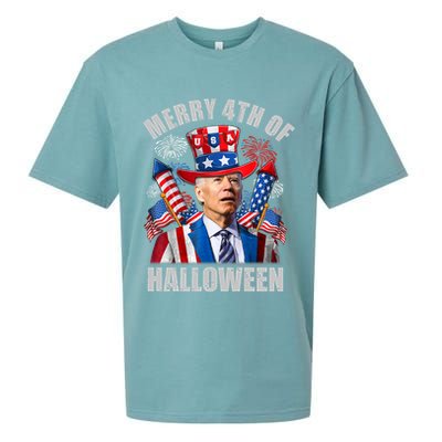 Merry 4th Of Halloween Joe Biden Confused 4th Of July 2024 Gift Sueded Cloud Jersey T-Shirt