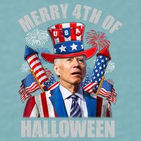 Merry 4th Of Halloween Joe Biden Confused 4th Of July 2024 Gift Sueded Cloud Jersey T-Shirt