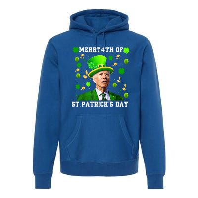 Merry 4th Of St Patricks Day Confused Funny Joe Biden Gift Premium Hoodie