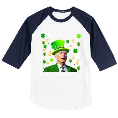 Merry 4th Of St Patricks Day Confused Funny Joe Biden Gift Baseball Sleeve Shirt