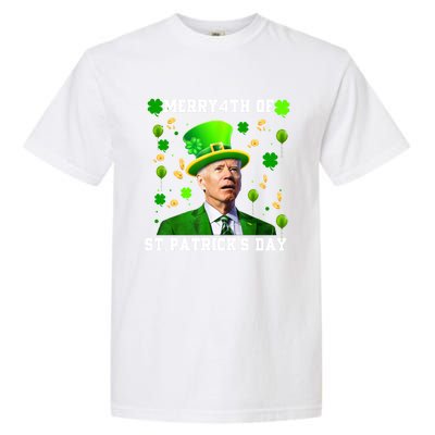 Merry 4th Of St Patricks Day Confused Funny Joe Biden Gift Garment-Dyed Heavyweight T-Shirt