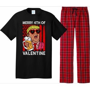 Merry 4th Of Valentine Donald Trump Beer Valentine's Day Gift Pajama Set