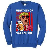 Merry 4th Of Valentine Donald Trump Beer Valentine's Day Gift Sweatshirt