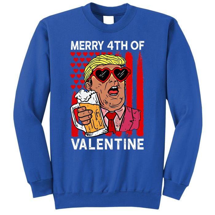 Merry 4th Of Valentine Donald Trump Beer Valentine's Day Gift Sweatshirt