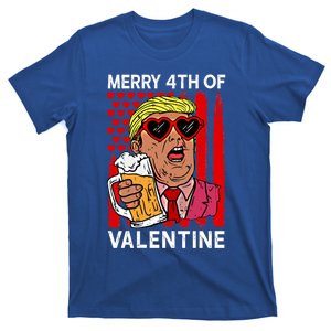 Merry 4th Of Valentine Donald Trump Beer Valentine's Day Gift T-Shirt