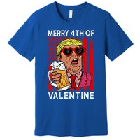 Merry 4th Of Valentine Donald Trump Beer Valentine's Day Gift Premium T-Shirt