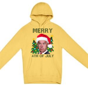 Merry 4th Of July Funny Joe Biden Ugly Christmas Premium Pullover Hoodie