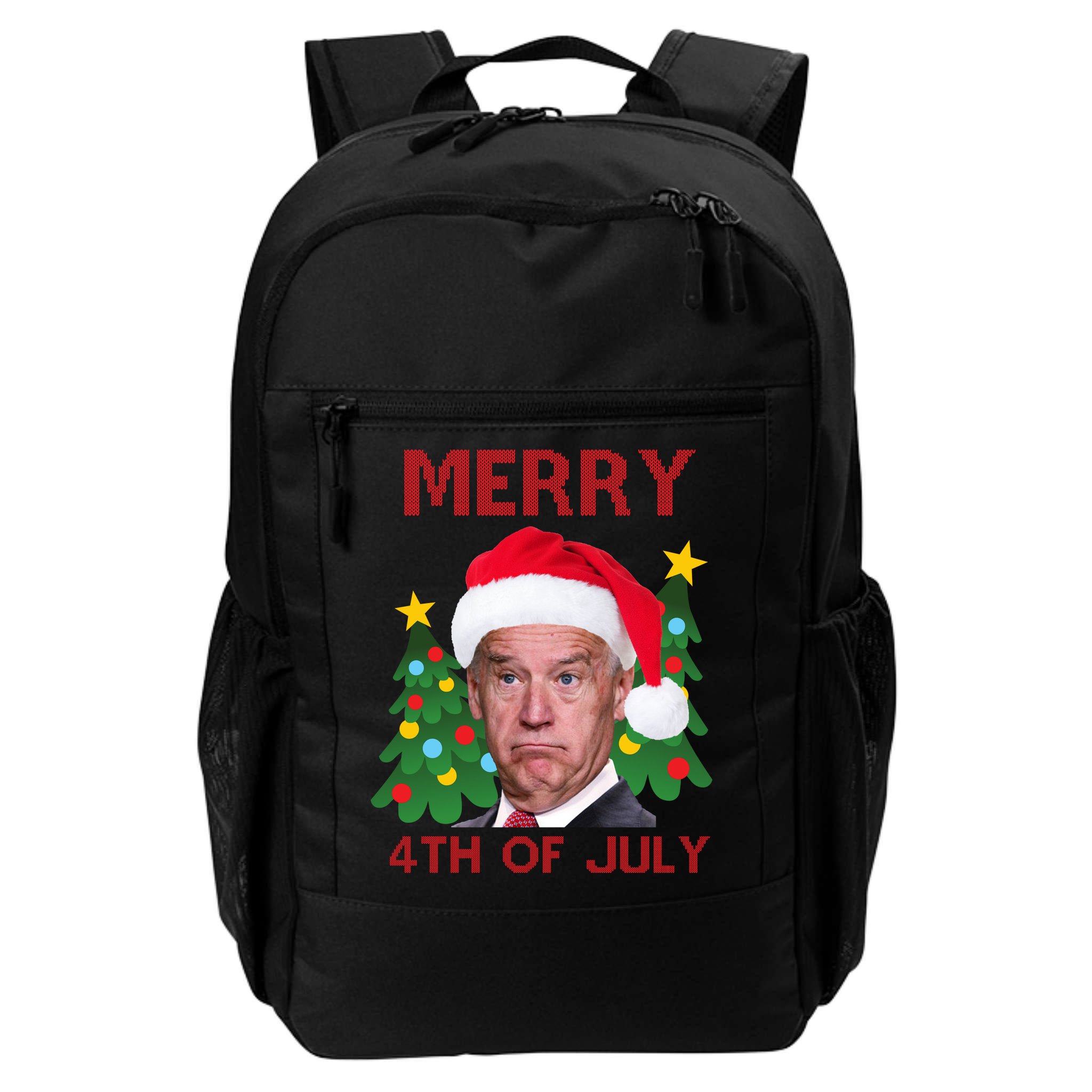 Merry 4th Of July Funny Joe Biden Ugly Christmas Backpack