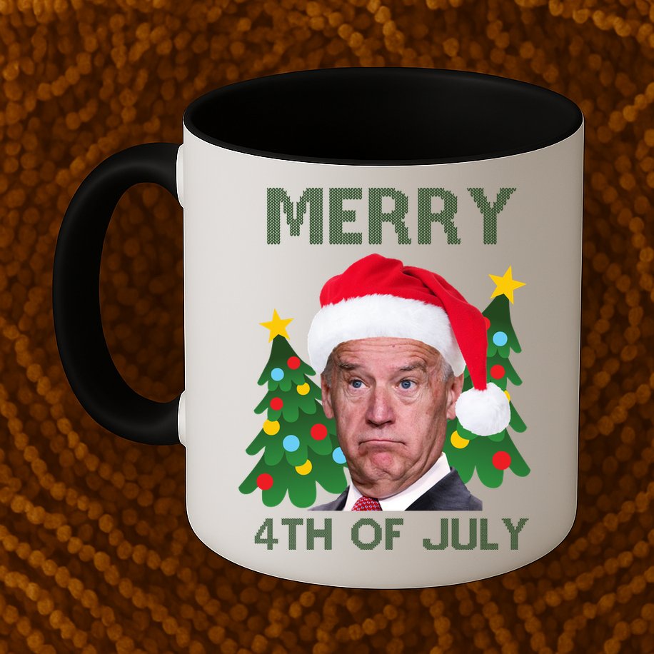 Merry 4th Of July Funny Joe Biden Ugly Christmas Mug