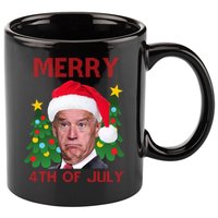Merry 4th Of July Funny Joe Biden Ugly Christmas 11oz C Handle Ceramic Mug