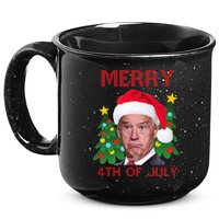 Merry 4th Of July Funny Joe Biden Ugly Christmas 15oz Campfire Ceramic Mug