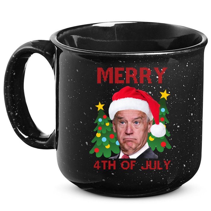 Merry 4th Of July Funny Joe Biden Ugly Christmas 15oz Campfire Ceramic Mug