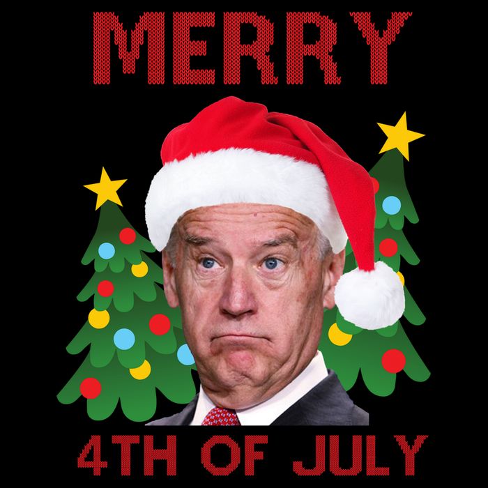 Merry 4th Of July Funny Joe Biden Ugly Christmas Flatbill Hat