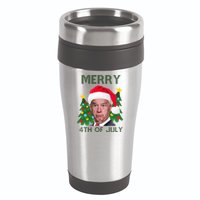 Merry 4th Of July Funny Joe Biden Ugly Christmas 16oz Travel Tumbler