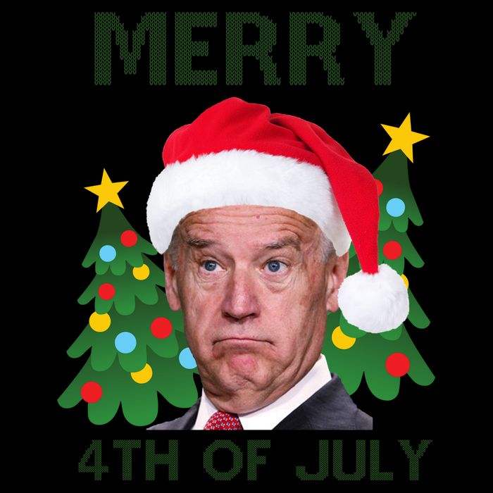 Merry 4th Of July Funny Joe Biden Ugly Christmas 16oz Travel Tumbler