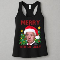 Merry 4th Of July Funny Joe Biden Ugly Christmas Womens Tank Top