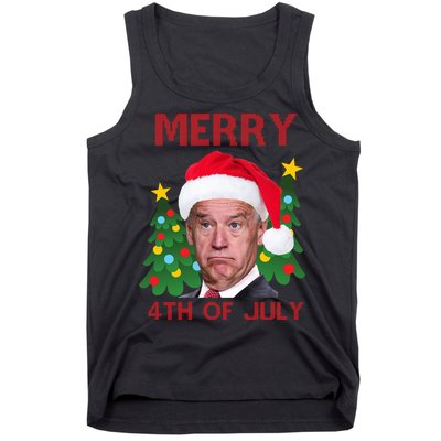 Merry 4th Of July Funny Joe Biden Ugly Christmas Tank Top