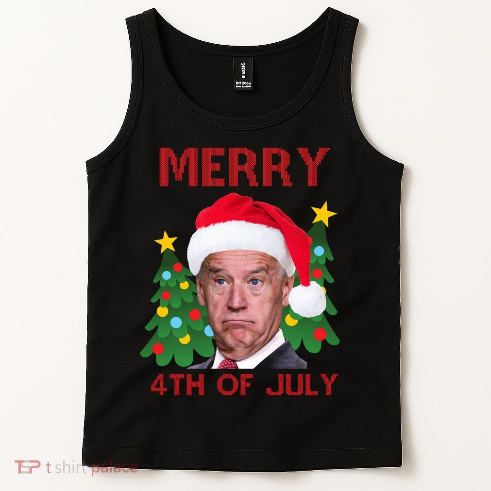 Merry 4th Of July Funny Joe Biden Ugly Christmas Tank Top
