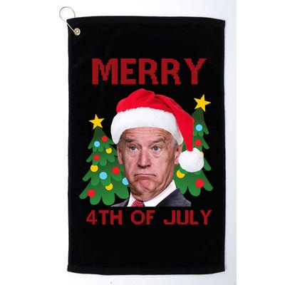 Merry 4th Of July Funny Joe Biden Ugly Christmas Golf Towel