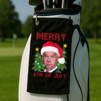 Merry 4th Of July Funny Joe Biden Ugly Christmas Golf Towel