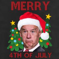 Merry 4th Of July Funny Joe Biden Ugly Christmas Golf Towel