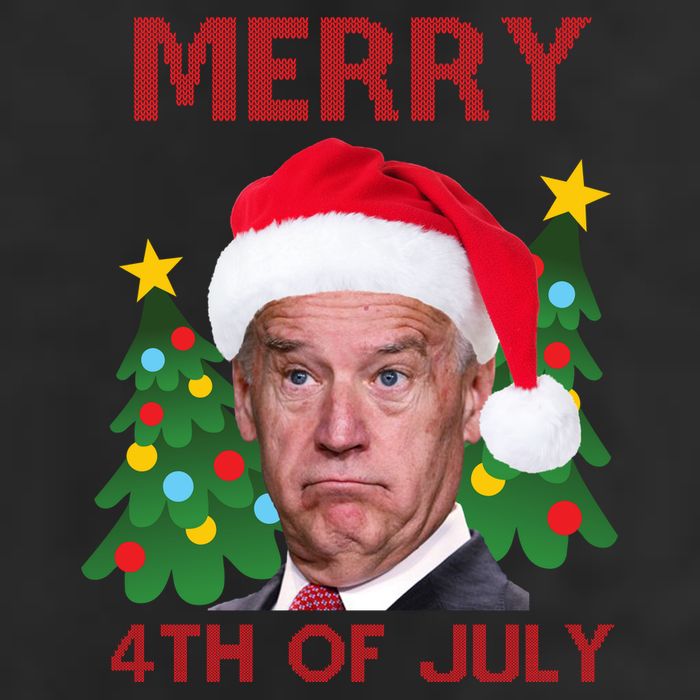 Merry 4th Of July Funny Joe Biden Ugly Christmas Golf Towel