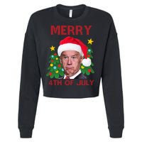 Merry 4th Of July Funny Joe Biden Ugly Christmas Cropped Pullover Crew