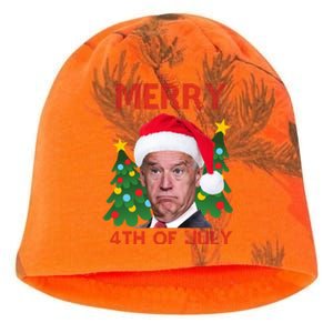 Merry 4th Of July Funny Joe Biden Ugly Christmas Kati - Camo Knit Beanie