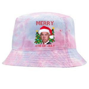 Merry 4th Of July Funny Joe Biden Ugly Christmas Tie-Dyed Bucket Hat