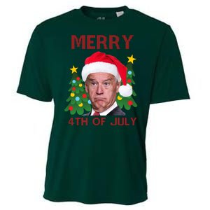 Merry 4th Of July Funny Joe Biden Ugly Christmas Cooling Performance Crew T-Shirt