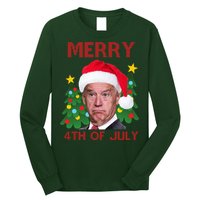 Merry 4th Of July Funny Joe Biden Ugly Christmas Long Sleeve Shirt