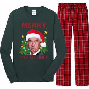 Merry 4th Of July Funny Joe Biden Ugly Christmas Long Sleeve Pajama Set