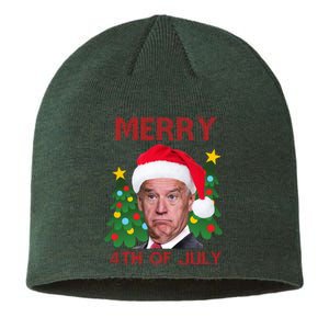 Merry 4th Of July Funny Joe Biden Ugly Christmas Sustainable Beanie