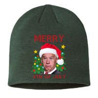 Merry 4th Of July Funny Joe Biden Ugly Christmas Sustainable Beanie