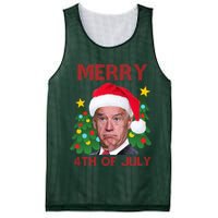 Merry 4th Of July Funny Joe Biden Ugly Christmas Mesh Reversible Basketball Jersey Tank
